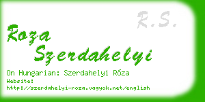 roza szerdahelyi business card